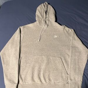 NIKE CLUB FLEECE GREY HOODIE SIZE LARGE